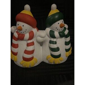 Partylite Snowman candleholder Christmas winter Decor for pillar candle or jar